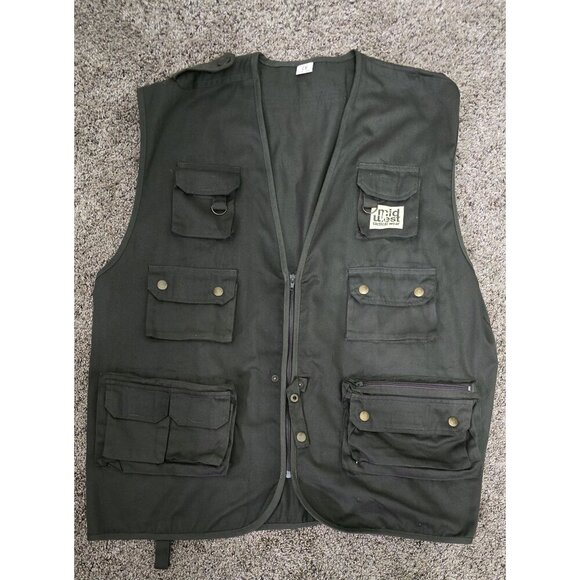 Midwest Tactical Dark Green Utility Vest w/Multiple Pockets & Zipper Closure XXL - Picture 1 of 6